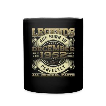 Né en décembre 1952 70e anniversaire Legende Mann - Mug uni - noir - Devant