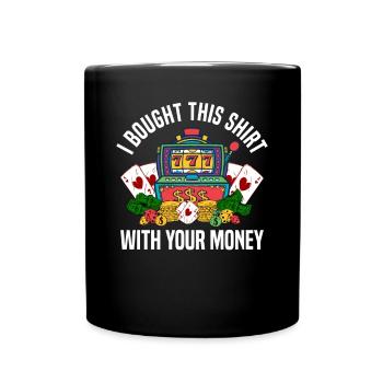 Casino Gambling Slot Machine Card Game - Full Colour Mug - black - Front