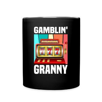 Casino Gambling Slot Machine à sous Jeu de cartes - Mug uni - noir - Devant
