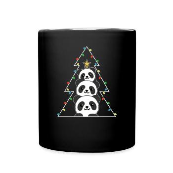 Panda Arbre de Noël Animaux de Noël Pandas - Mug uni - noir - Devant