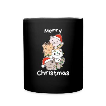 Cat Christmas Tree Christmas Animals Cats - Full Colour Mug - black - Front