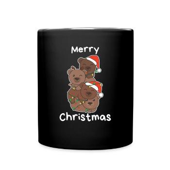 Ours Arbre de Noël Animaux de Noël Ours - Mug uni - noir - Devant