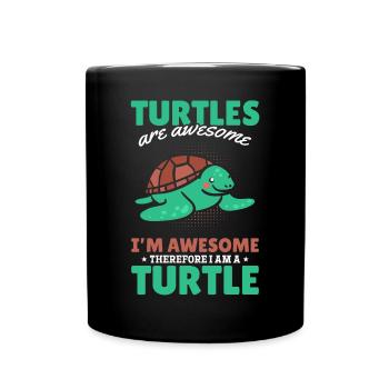 Turtle Lovers Cute Turtle - Full Colour Mug - black - Front