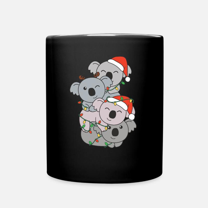 Koala Weihnachtsbaum Weihnachts Tiere Koalas - Tasse einfarbig - Schwarz