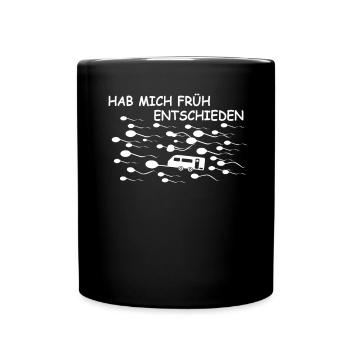 Camper Geschenkidee Camping - Tasse einfarbig - Schwarz - Vorne