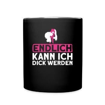 Endlich Kann Ich Dick Werden - Braut JGA - Tasse einfarbig - Schwarz - Vorne