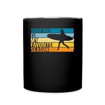 Le surf est ma saison préférée - Mug uni - noir - Devant