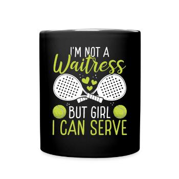 Match de joueur de paddle-tennis pas un service de serveuse - Mug uni - noir - Devant