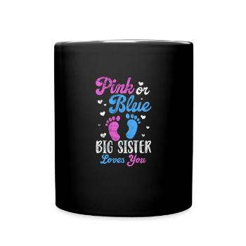 Big Sister Brother Siblings Gift - Full Colour Mug - black - Front