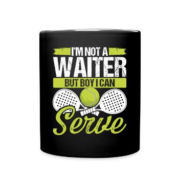 Match de joueur de paddle-tennis pas un service de serveur - Mug uni - noir - Devant