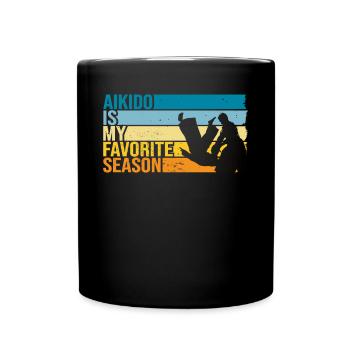 Aikido Is My Favorite Season - Tasse einfarbig - Schwarz - Vorne