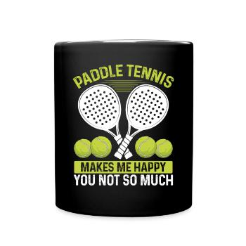 Paddle Tennis Player Match Humor Funny Team - Tasse einfarbig - Schwarz - Vorne
