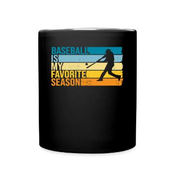 Le baseball est ma saison préférée - Mug uni - noir - Devant