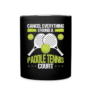 Paddle Tennis Player Match Paddle Court Balls - Tasse einfarbig - Schwarz - Vorne