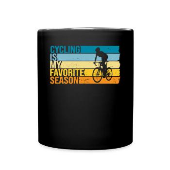Le cyclisme est ma saison préférée - Mug uni - noir - Devant