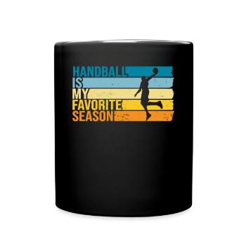 Le handball est ma saison préférée - Mug uni - noir - Devant