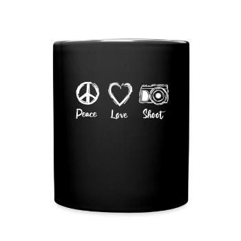 Peace Love Shoot - Full Colour Mug - black - Front