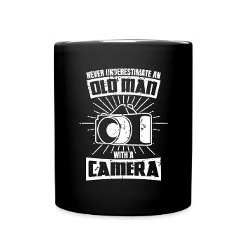 Alter Mann Fotograf - Tasse einfarbig - Schwarz - Vorne