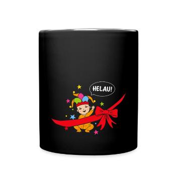 Helau Schwangerschaft werdende Mutter Karneval - Tasse einfarbig - Schwarz - Vorne