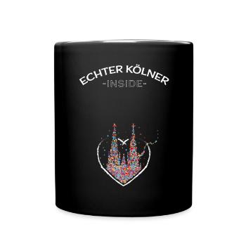 Cathédrale de Cologne Carnaval Confettis Bébé Enceinte Ventre - Mug uni - noir - Devant