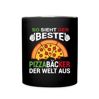 So Sieht Der Beste Pizzabäcker Der Welt Aus Pizza - Tasse einfarbig - Schwarz - Vorne