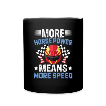 Plus de puissance signifie plus de vitesse - voitures de course - Mug uni - noir - Devant
