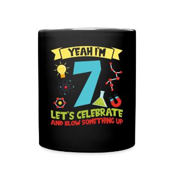 Oui, j’ai 7 ans - Anniversaire de la science - Mug uni - noir - Devant