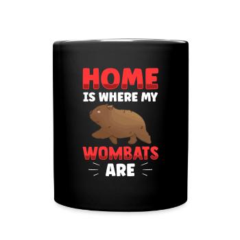 Wombat ist mein Zuhause Beuteltier Wombat - Tasse einfarbig - Schwarz - Vorne