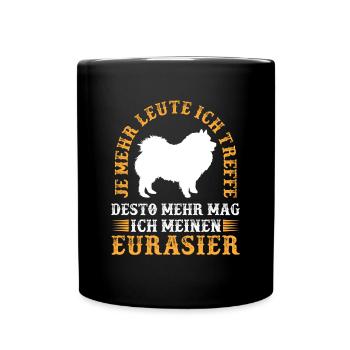 Desto mehr mag ich Eurasier Eurasian Dog - Tasse einfarbig - Schwarz - Vorne