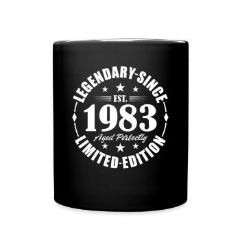 40e anniversaire né en 1983 Légendaire depuis 1983 - Mug uni - noir - Devant