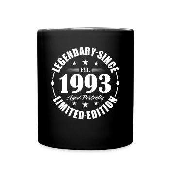 30e anniversaire né en 1993 Légendaire depuis 1993 - Mug uni - noir - Devant