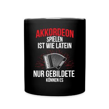Ziehharmonika Steirische Harmonika Akkordeon - Tasse einfarbig - Schwarz - Vorne