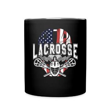 LAX Trikot & Lustiger Lacrosse Sport Spruch - Tasse einfarbig - Schwarz - Vorne