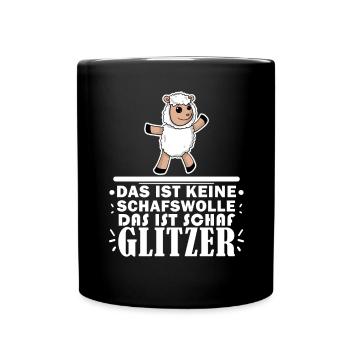 Schaf Schafe - Tasse einfarbig - Schwarz - Vorne