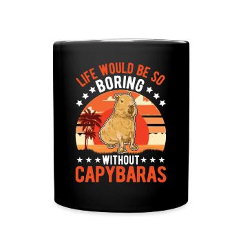 Capybara Gift Capibara capybara - Full Colour Mug - black - Front