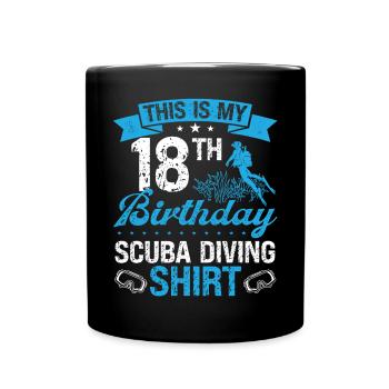 18 Year Old Scuba Diver Snorkeling Mask Dive - Full Colour Mug - black - Front