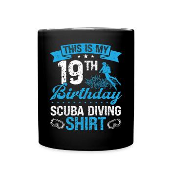 19 Year Old Scuba Diver Snorkeling Mask Dive - Full Colour Mug - black - Front