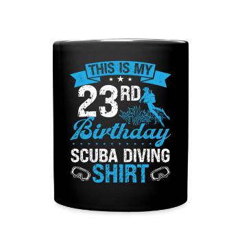 23 ans Plongeur Plongée Snorkeling Masque Plongée - Mug uni - noir - Devant