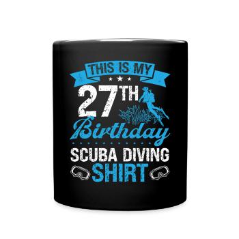 27 ans Plongeur Plongée Snorkeling Masque Plongée - Mug uni - noir - Devant