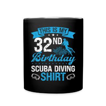 32 ans Plongeur Plongée Snorkeling Masque Plongée - Mug uni - noir - Devant