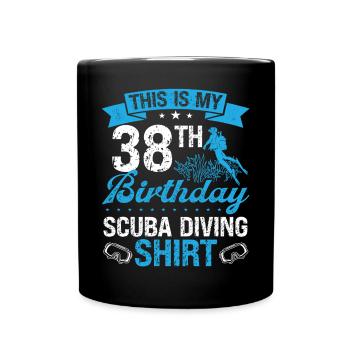 38 Year Old Scuba Diver Snorkeling Mask Dive - Tasse einfarbig - Schwarz - Vorne