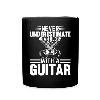 Guitar Player - Never Underestimate An Old Man Wit - Tasse einfarbig - Schwarz - Vorne