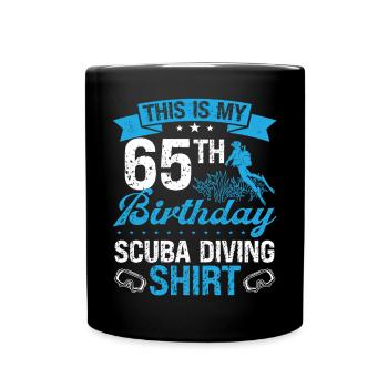 65 Year Old Scuba Diver Snorkeling Mask Dive - Full Colour Mug - black - Front