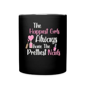 Les filles les plus heureuses ont les plus jolies - Mug uni - noir - Devant