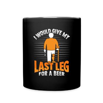 Prothèse de jambe amputée Amputation - Mug uni - noir - Devant