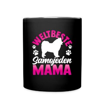 Weltbeste Samojede Mama Samojedenspitz - Tasse einfarbig - Schwarz - Vorne