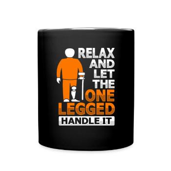 Prothèse de jambe amputée Amputation - Mug uni - noir - Devant
