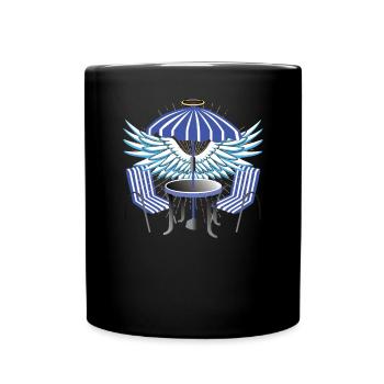 Camper Geschenkidee Camping - Tasse einfarbig - Schwarz - Vorne