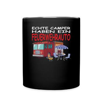 Camper Geschenkidee Camping - Tasse einfarbig - Schwarz - Vorne