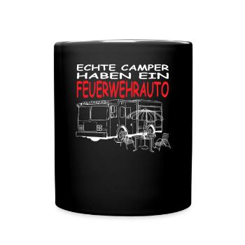 Camper Geschenkidee Camping - Tasse einfarbig - Schwarz - Vorne